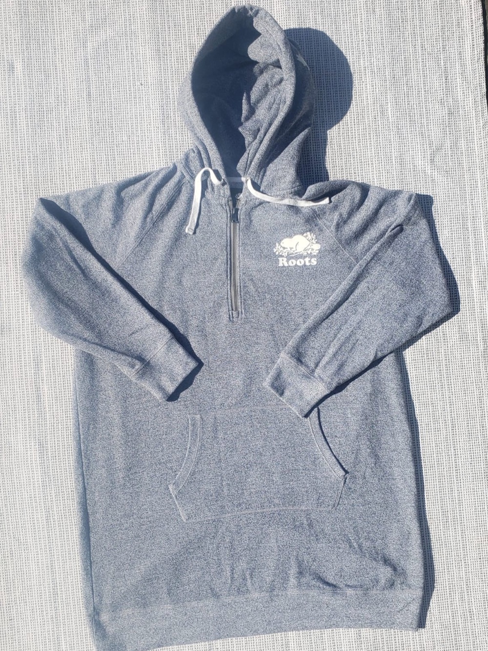 Roots Womens Heather Grey Half-Zip Hoodie Dress cozy fall